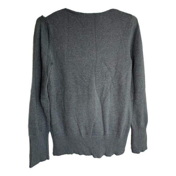 Eddie Bauer Blue & White Winter Design Zip Up Sweater, Medium, Pre-owned - Picture 2 of 6